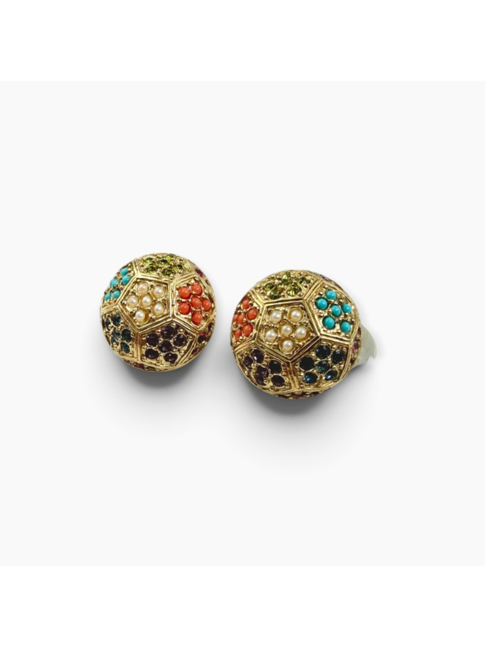 D’Orlan Buried Treasure Swarovski Crystal Clip On Earrings, Vintage - Picture 2 of 7